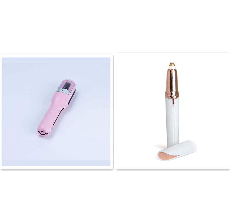 Supersonic Flawlessly Brows electric eyebrow remover with sleek design and rotating head for precise hair removal in close-up view.