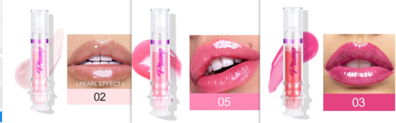 Supersonic New Tube Lip Rich Lip Color in Slightly Spicy with lip gloss and mirror, showcasing glossy liquid lipstick and compact face mirror.