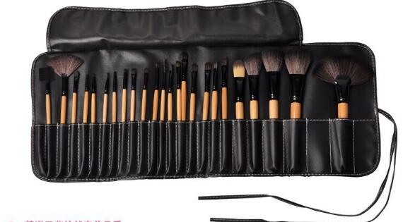 Set of 24 Supersonic professional makeup brushes including eyebrow, powder, foundation, and eyeshadow tools.