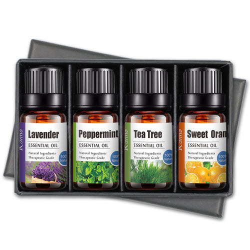 Supersonic massage essential oil set with four sticks of calming aromatherapy oils for relaxation and wellness.