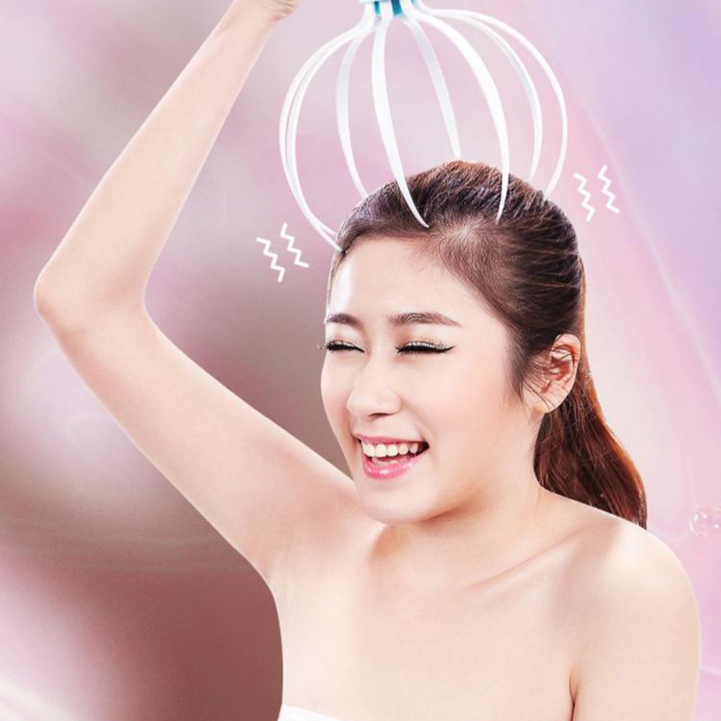 Supersonic head massager with eight-claw design for scalp vibration massage and body relaxation at home.