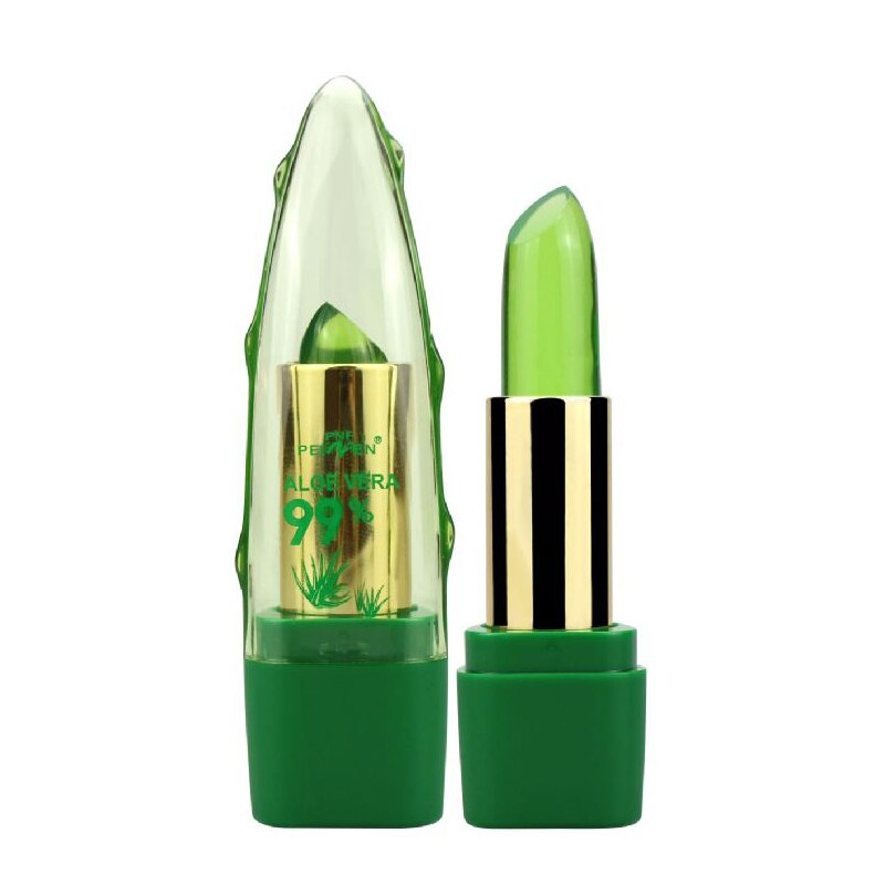 Supersonic Aloe Vera Gel color-changing lipstick gloss with moisturizing, anti-drying formula and fine-grain lip balm texture.