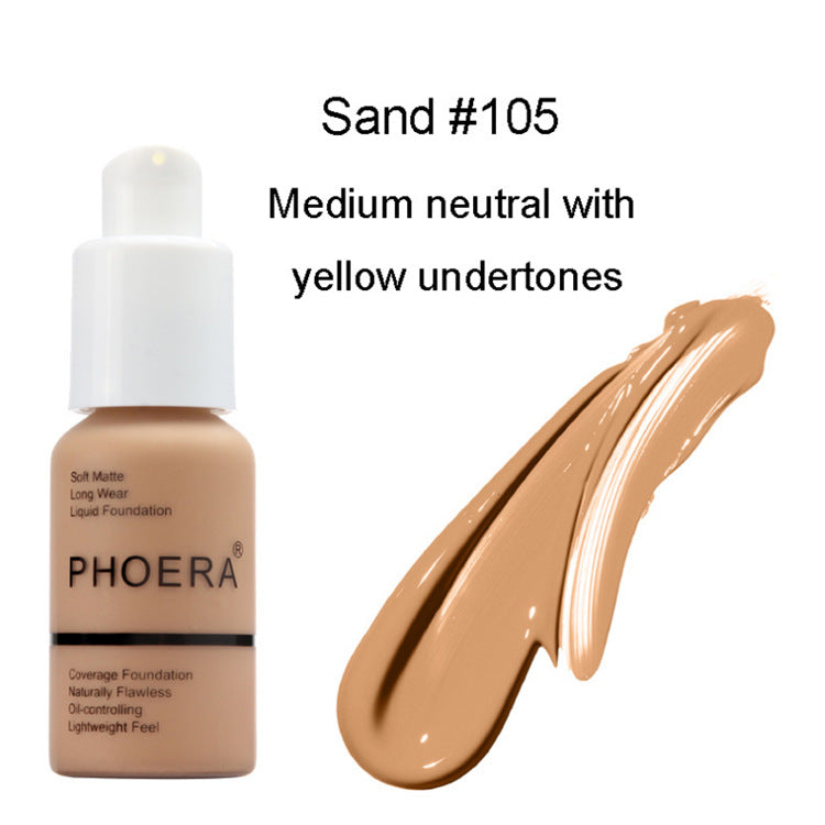 Supersonic Explosive Press Type Oil Control Matte Concealer Foundation cream in natural color, with a smooth, matte finish.