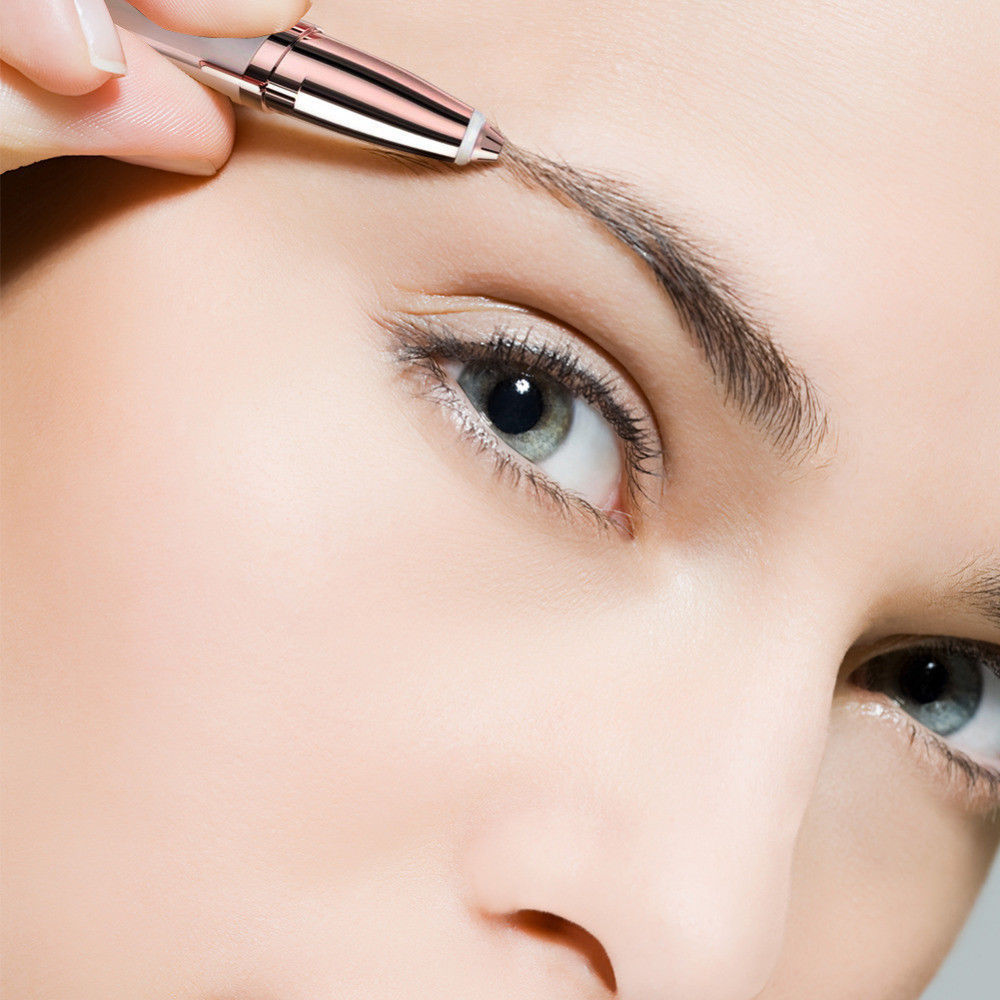 Supersonic Flawlessly Brows electric eyebrow remover device with sleek design and precision tip for easy hair removal.