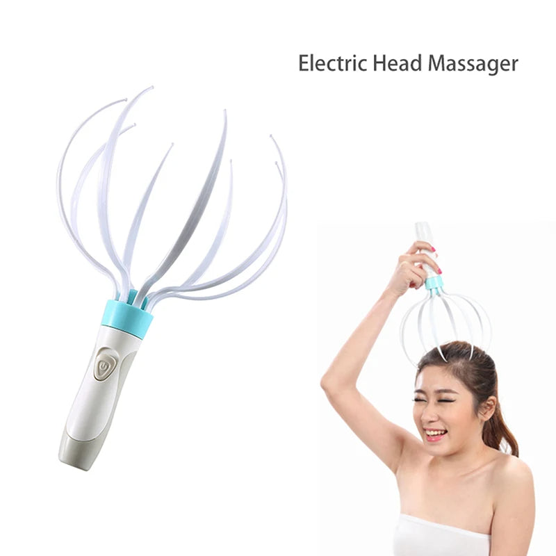 Supersonic head massager with eight claws, scalp vibration massage device for relaxing head and body care.