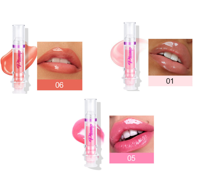 Supersonic New Tube Lip Rich Lip Color and Lip Honey Lip Glass mirror with liquid lipstick in Slightly Spicy shade, reflecting light.