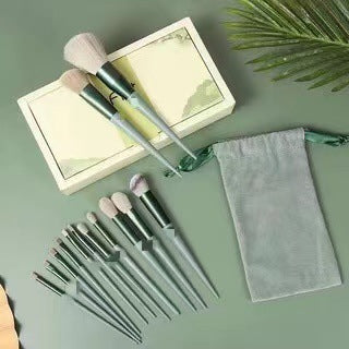 Supersonic 13-piece makeup brush set with concealer, blush, powder, eyeshadow, highlighter, and foundation brushes for beauty application.